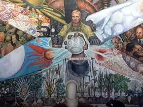 Image 10Diego Rivera, Recreation of Man at the Crossroads (renamed Man, Controller of the Universe), originally created in 1934, Mexican muralism movement (from History of painting)